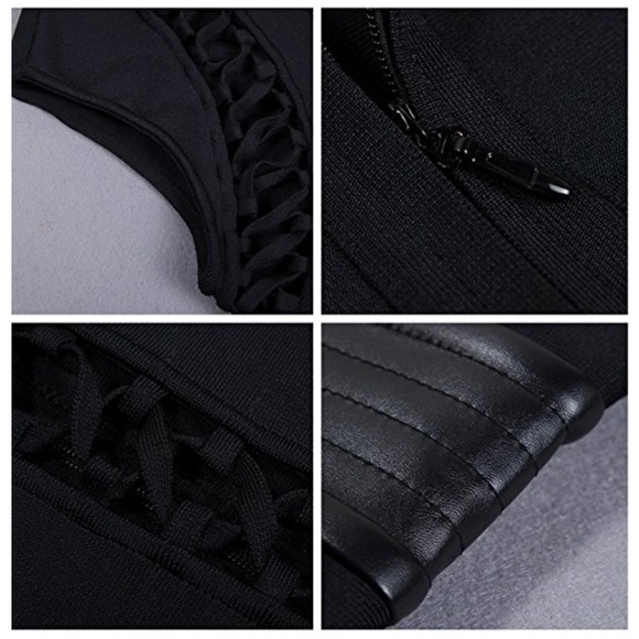 Very Sexy & Elegant Black lace up bandage dress - Picture 6 of 8